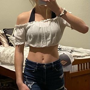 shein off the shoulder crop